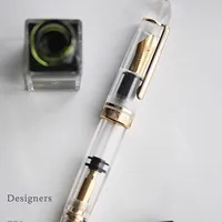 MAJOHN No. Pluma estilográfica acrílica de 8 y 40 puntas P140, tinta de Color transparente grande para estudiantes y adultos, bolígrafo de gran capacidad, papelería para escribir