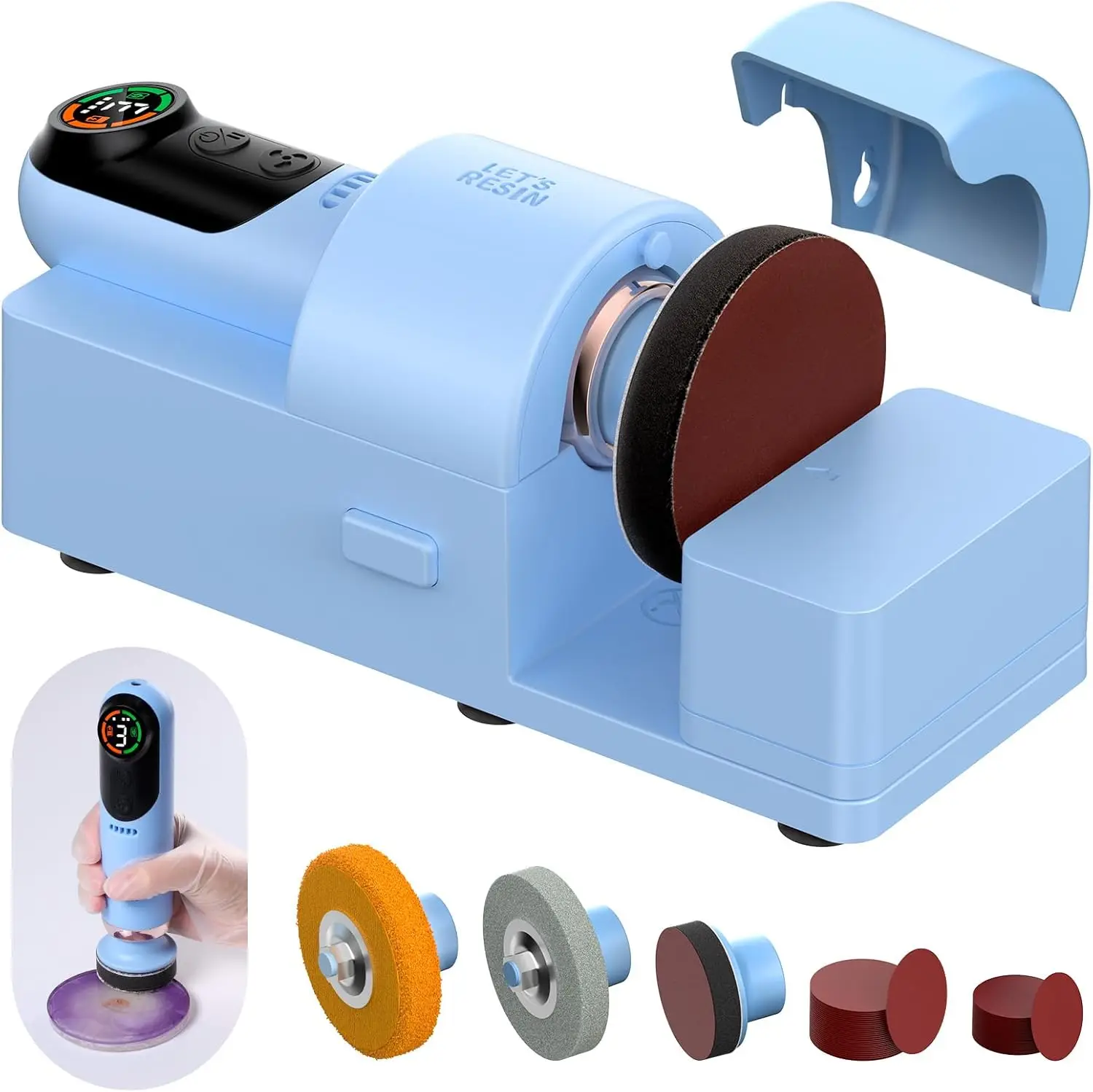 

Электрическая шлифовальная машинка-полировщик 4-в-1, аккумулятор 2000 мАч, 3 скорости, ЖК-дисплей, компактная, для шлифовки стекла и металла