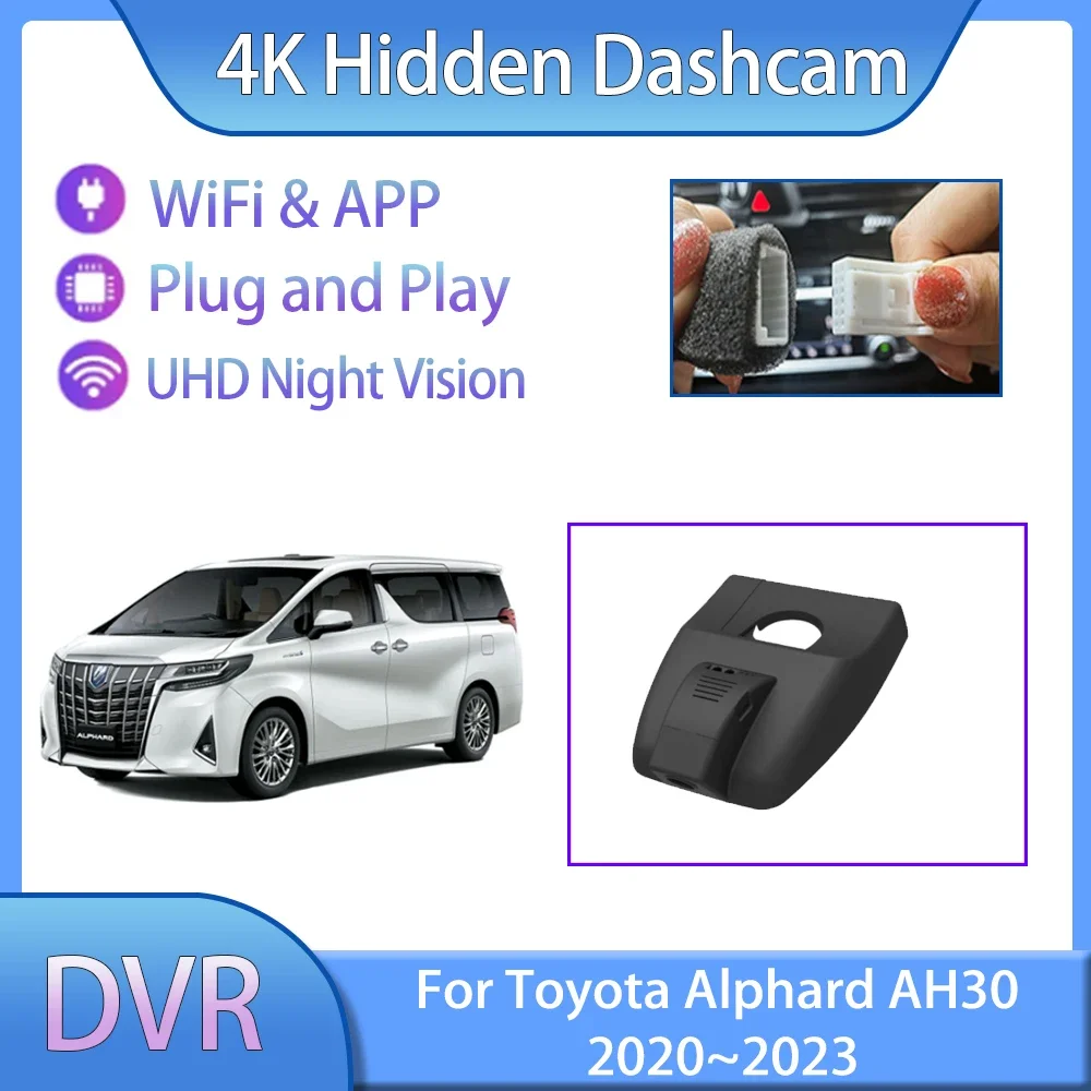 

For Toyota Alphard Crown Vellfire AH30 DVR Hidden WiFi Driving Recorder Front And Rear Cameras Dashcam Car Auto NEW Accessories