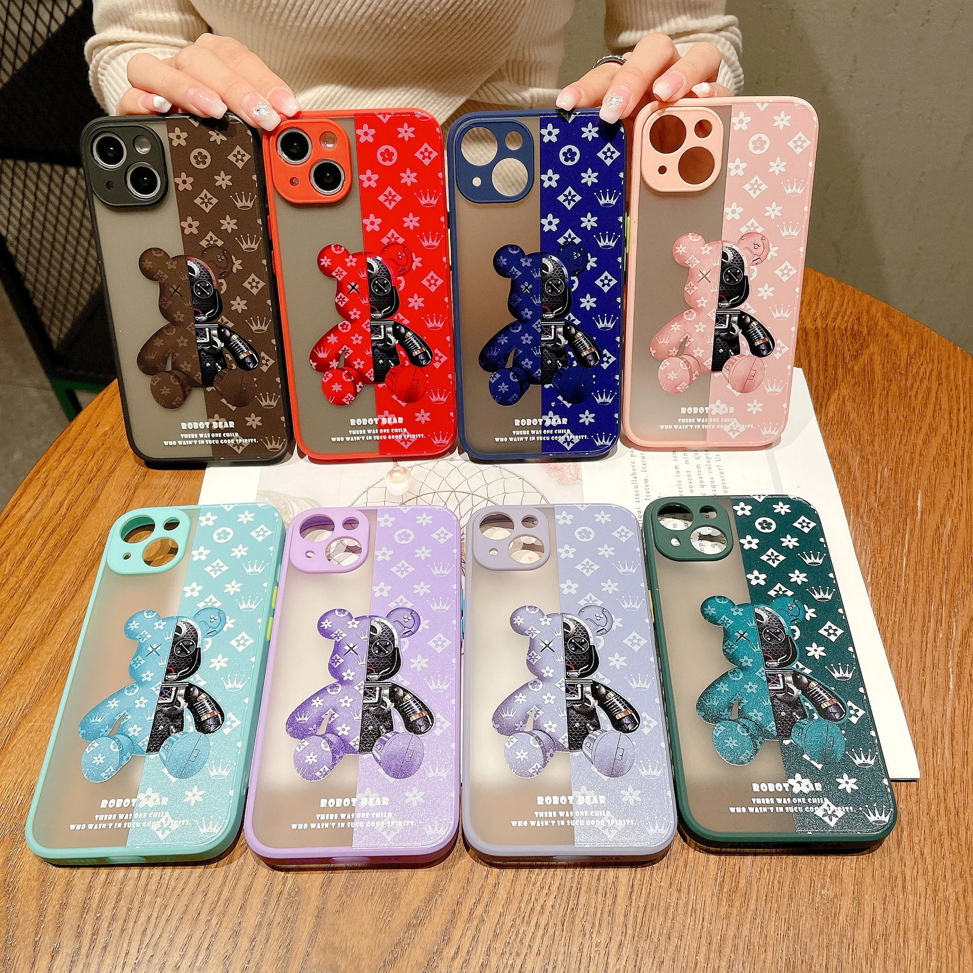 

Designer Phone Case Frosted Feel For Iphone 16 15 14 13 12 11 Pro Max Xsmax Xr Mini Soft Silicone Border Lens Protection Fundas