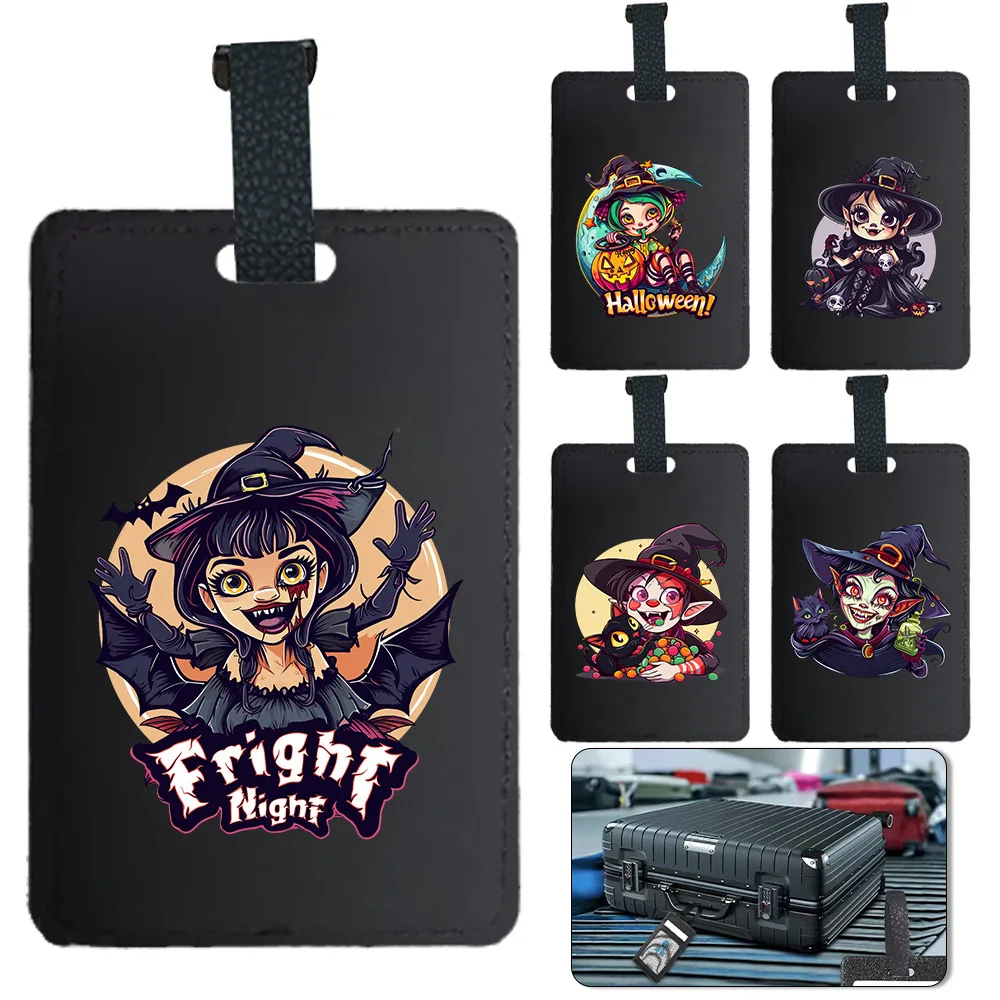 

Кожаная багажная бирка для чемодана, сумки, ручной клади, с рисунком ведьмы, идентификатор, защита, аксессуар для путешествий