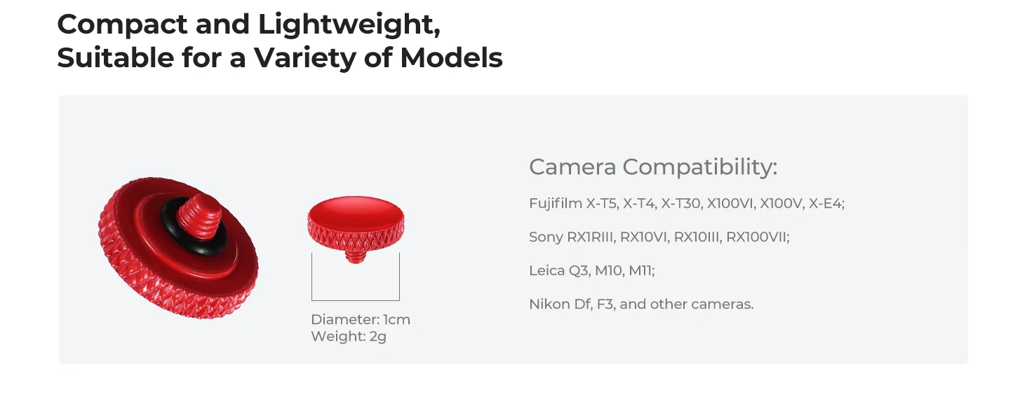 K&F CONCEPT Kamera Auslöser 3 Stück Rot Schnellverschluss-Taste für Fuji Sony Leica Nikon Kamera-Zubehör aus Massivkupfer – Detail 3