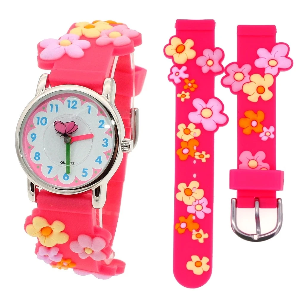 

3D Kids Quartz Watch Wristwatches for Children Girls Boys Students Educational Tool