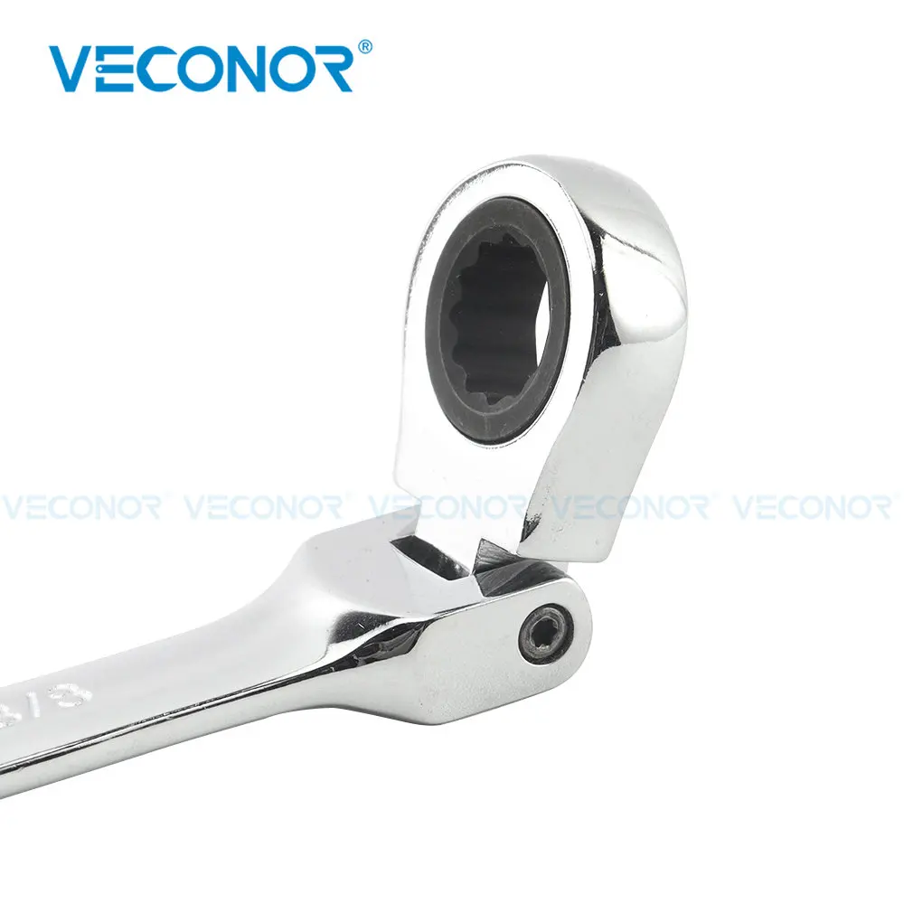 1pc 3/8 Inch Size Ratchet Wrench Spanner Flexible Head Mirror Polish Universal Hand Tool