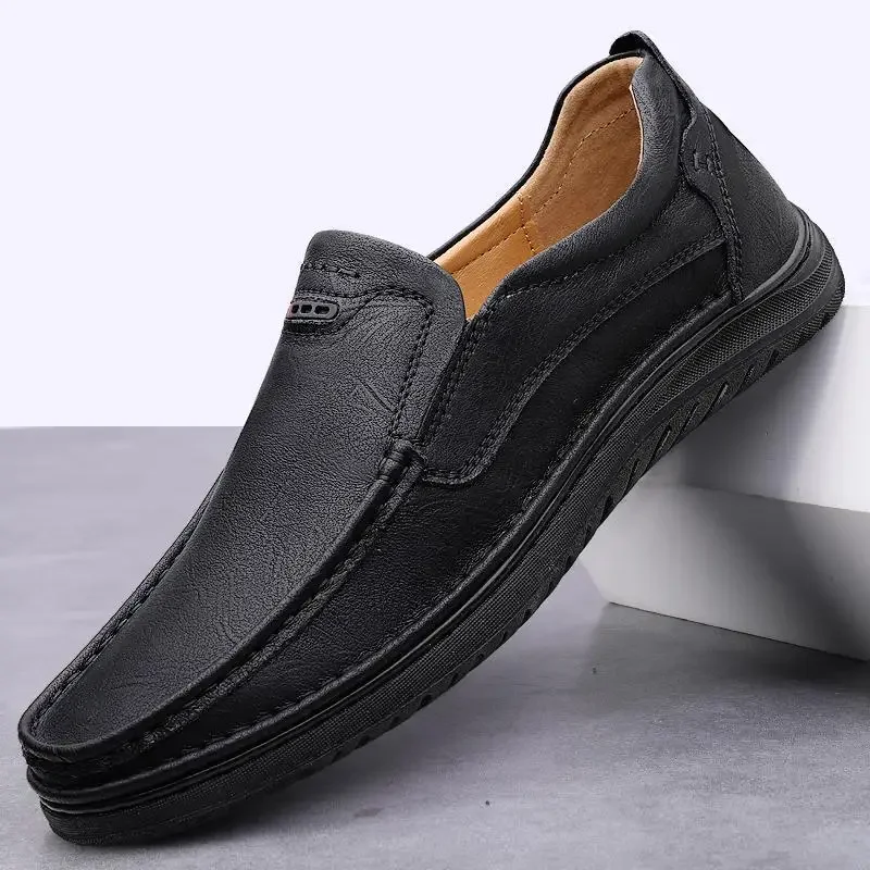 European Station 2024 New Genuine Leather Moccasins Men's Casual Leather Shoes Authentic Leather Loafers