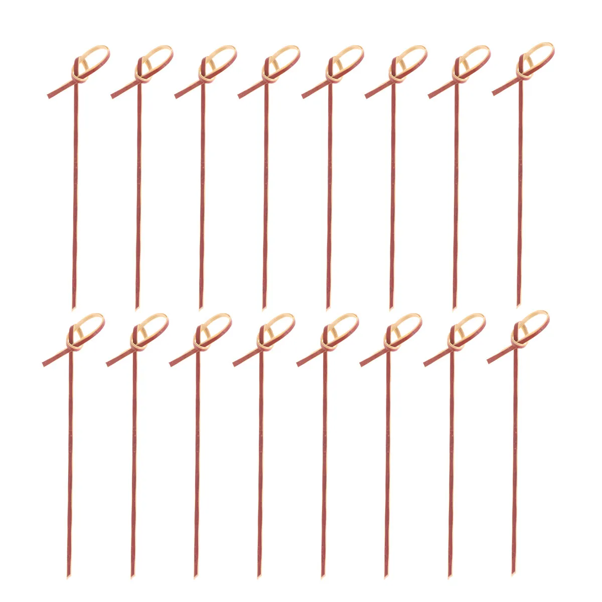 200Pcs Knot Design Bamboo Cocktail Picks Thicken Elegant Red Bead Decor Sturdy Food Picks for Fruit Sandwiches Mini Burgers