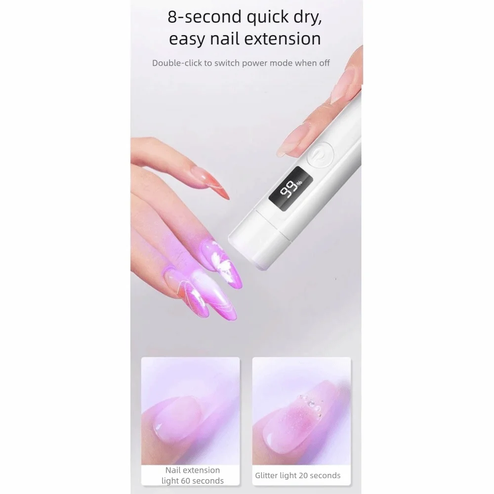 Portable UV LED Nail Lamp 2 Modes Fast Curing Nail Dryer Lamp with Stand LED Display with Silicone Nail Stamp Nail Dryer Machine