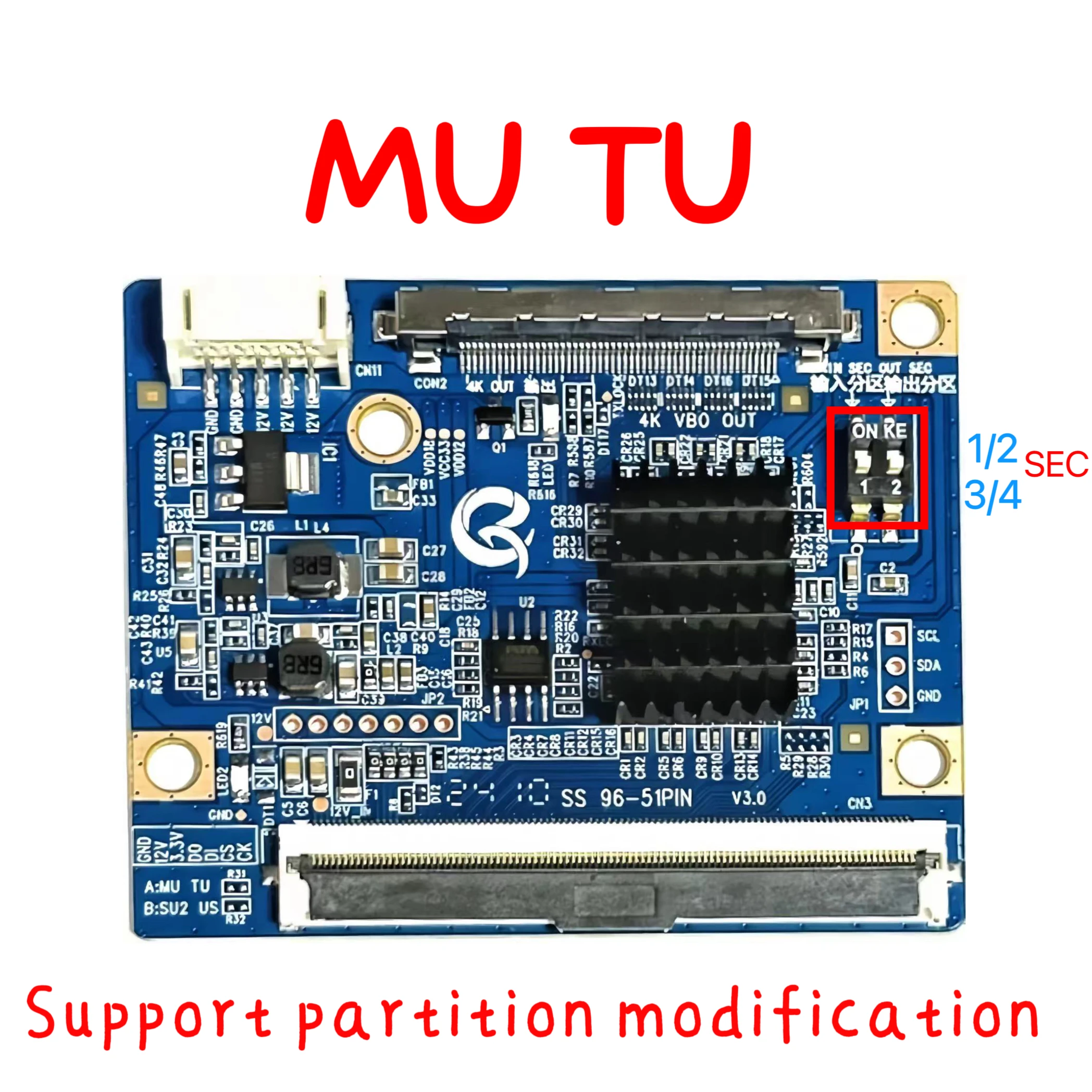 Newly upgraded 4K adapter board 96PIN-51PIN V3.0 MU TU solves ghosting interference and partition delay QK