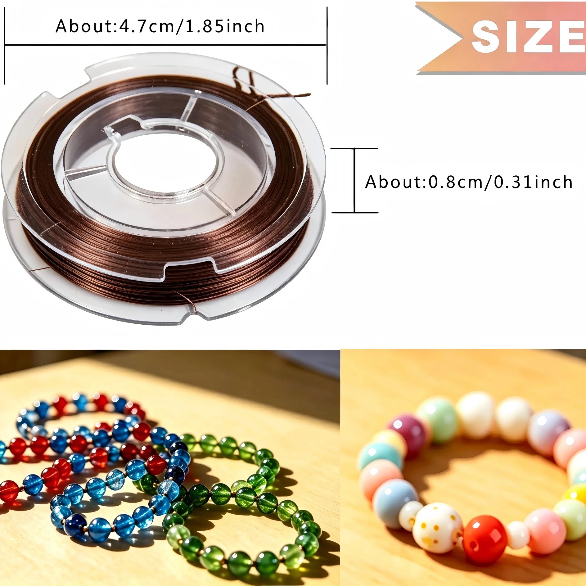 1pc/3pcs Crystal Stretchy Line Thread Beading Cord for Weaving Wig Making 0.8mm*10 Yards Jewelry Making and Beads Beading