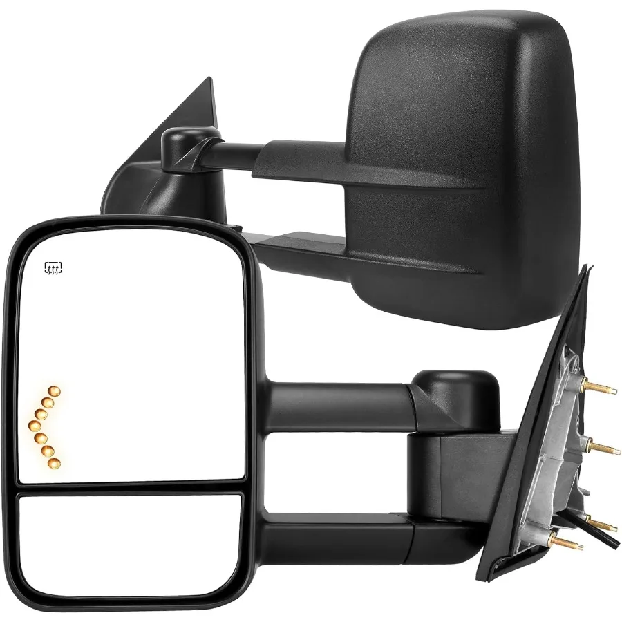 Towing Mirrors Compatible with 20142018 Chevy Silverado 1500 20152018 GMC Sierra 2500 HD 3500 HD Power Heated LED Arrow Signal