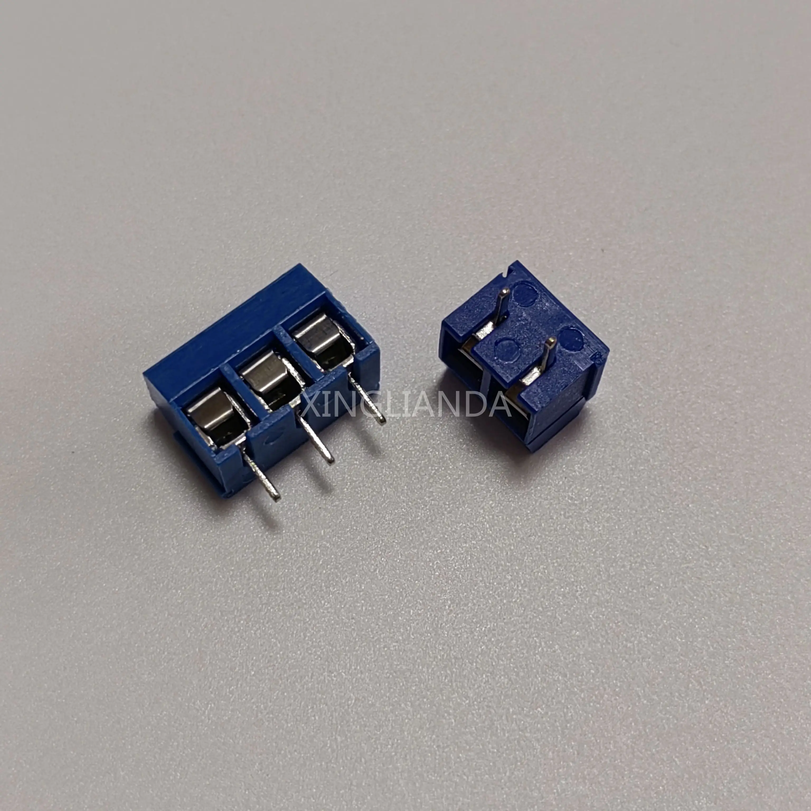 50PCS KF301 2P 3P Blue Screw 5.0MM Straight Pin PCB Screw Terminal Block Connector Splicing type