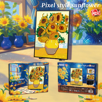 Van Gogh Sunflowers 3504pcs Building Blocks Set with Picture Frame, Art Oil Painting DIY Puzzle, Home Decor Gift for Adults