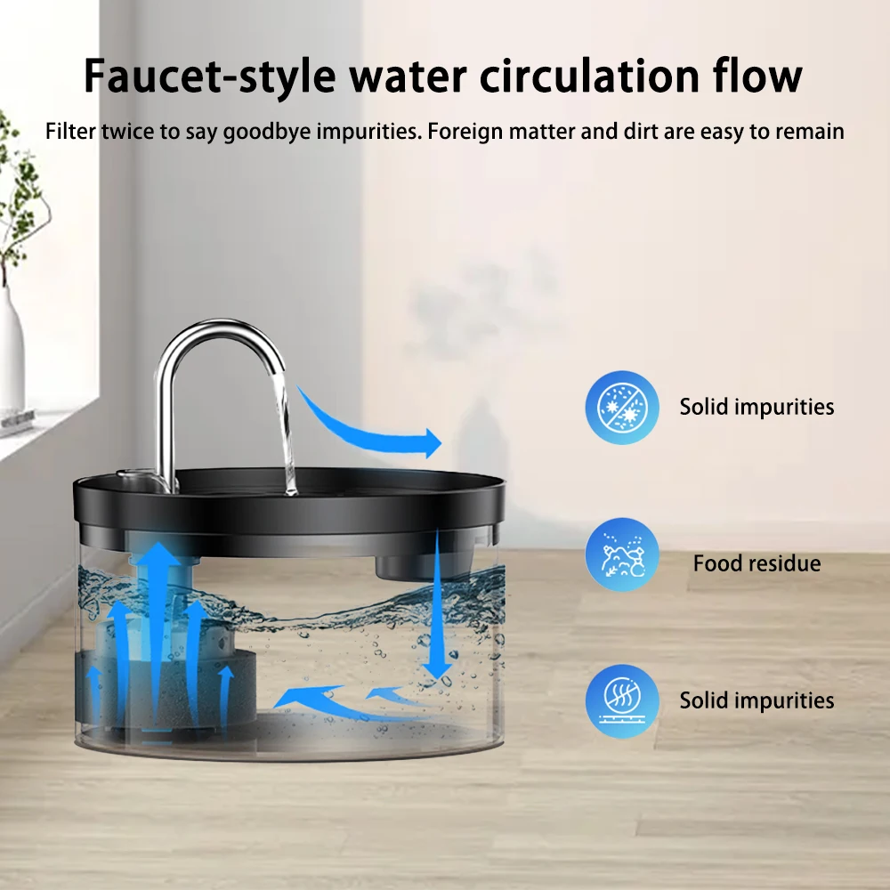 Automatic Filter Cats Drinking Fountain Stainless Steel Faucet With Sensor Silent Water Pump Pet Cats And Dog Drinking Fountain