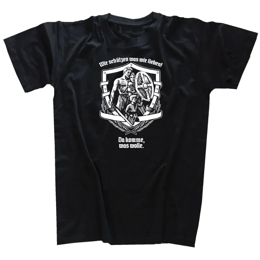 نحن نحمي ما نحبه. ألمانيا الولاء الشرف الأسرة تي شيرت 100% القطن س الرقبة الصيف قصيرة الأكمام عادية قميص رجالي