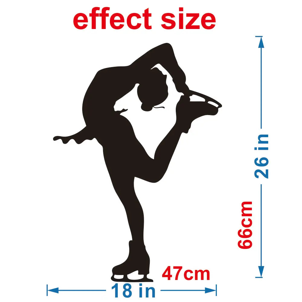 ملصقات فينيل قابلة للإزالة للديكور المنزلي ، أداء التزلج الرياضي ، مثالي لغرفة المعيشة ، جدار حلبة التزلج ، JZY165