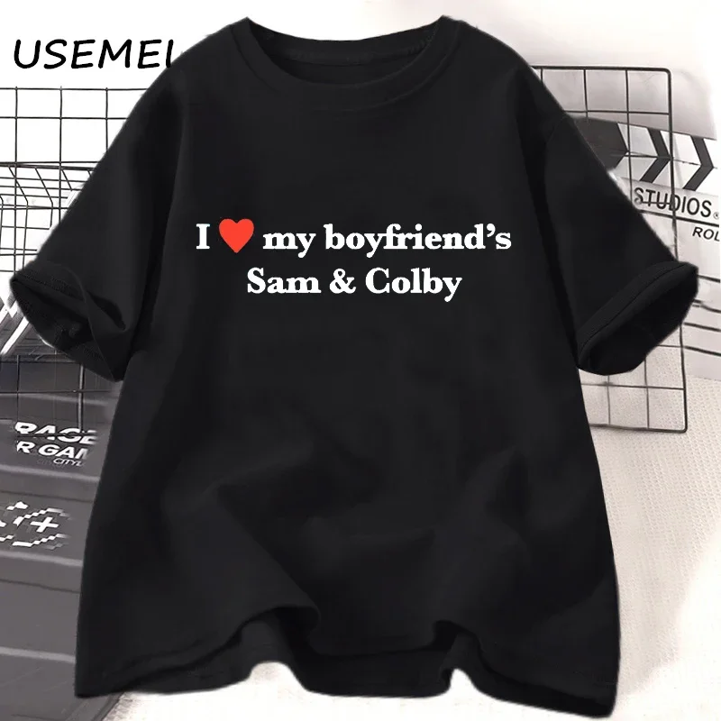 

Женская хлопковая Футболка с принтом «I Love Sam and Colby», в стиле 90-х