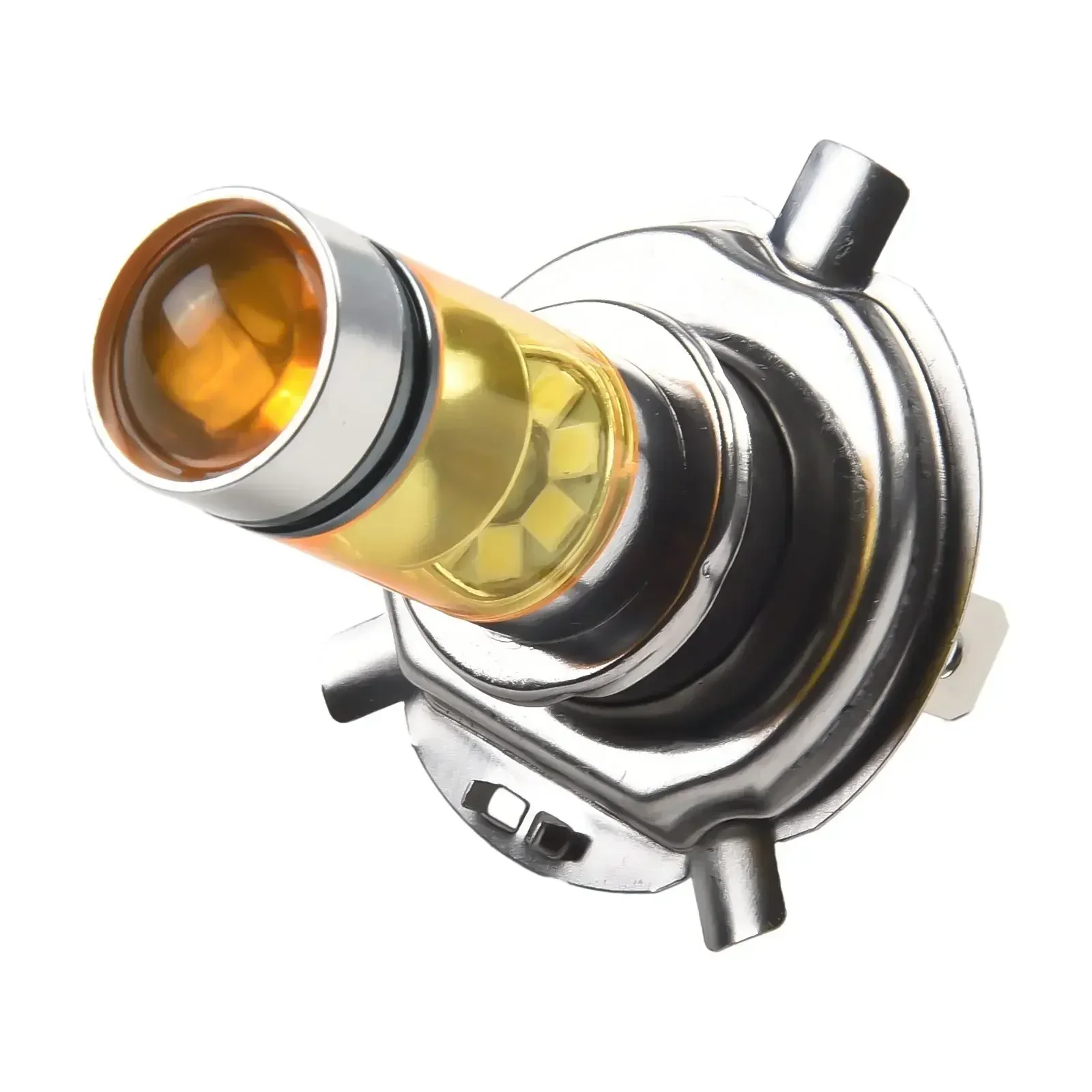 Enhance Nighttime Visibility With H4 6000K Yellow LED Headlight Bulbs, High Power Output, Long Working Life Set Of 2