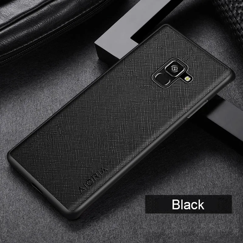 Case for Samsung Galaxy A8 Plus 2018 A730 A5 2017 A520 Cross pattern Leather cover Luxury coque for Samsung Galaxy A8 2018 case view 4