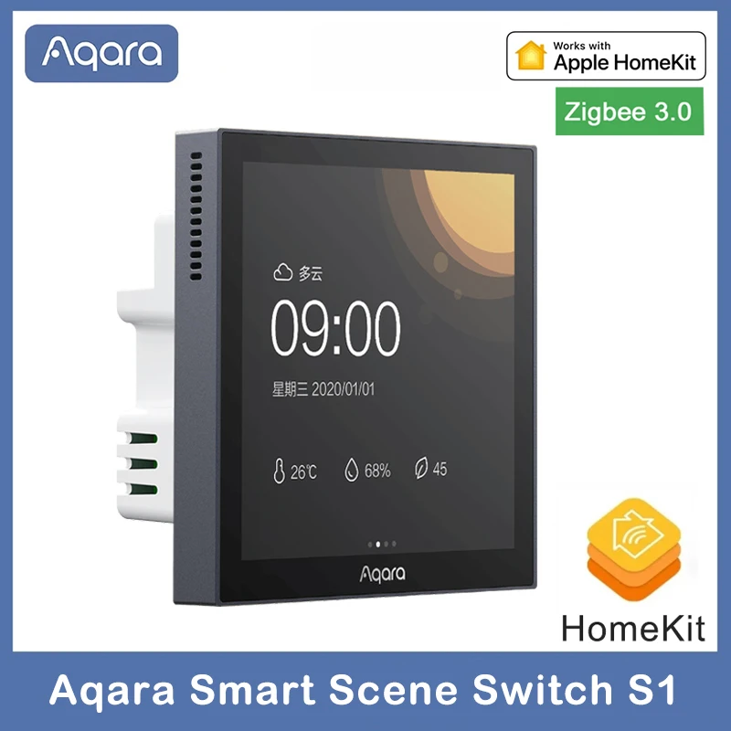 

Блок управления умными сценами Aqara S1 Zigbee, сенсорный экран 3,0 дюйма IPS, цветной сенсорный экран, приложение для умного дома, голосовое управление Siri, поддержка HomeKit