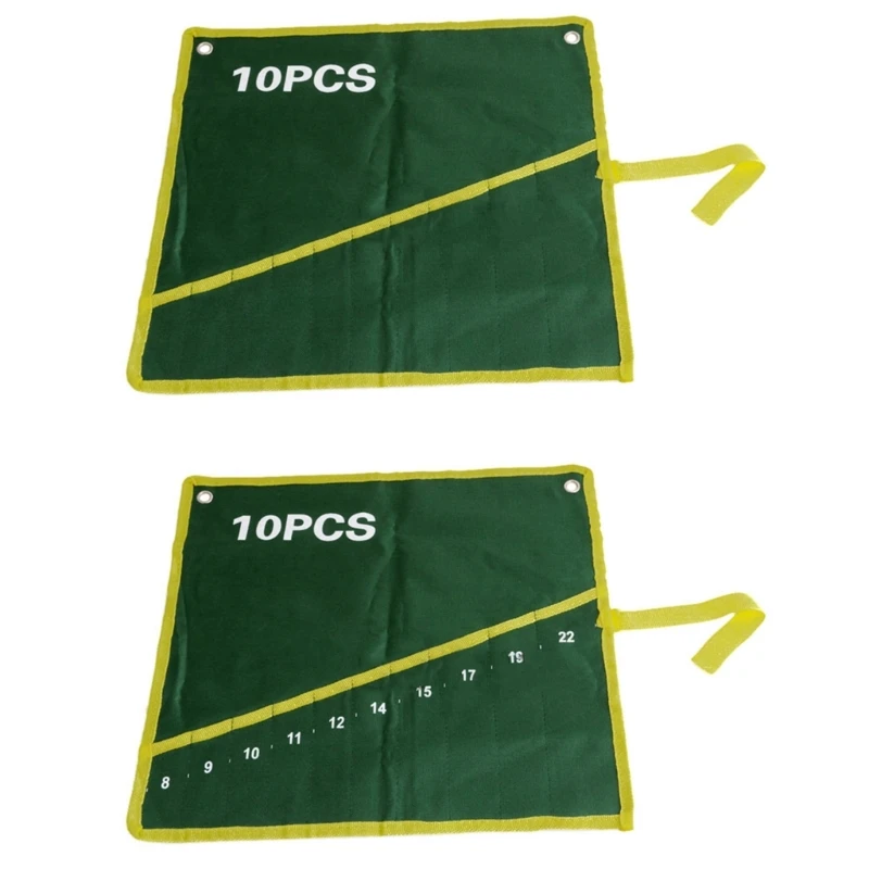 6/8/10/12/14/25 Pockets Durable Canvas Spanner Wrench Tool Roll Up Storage Bag High-level Quality