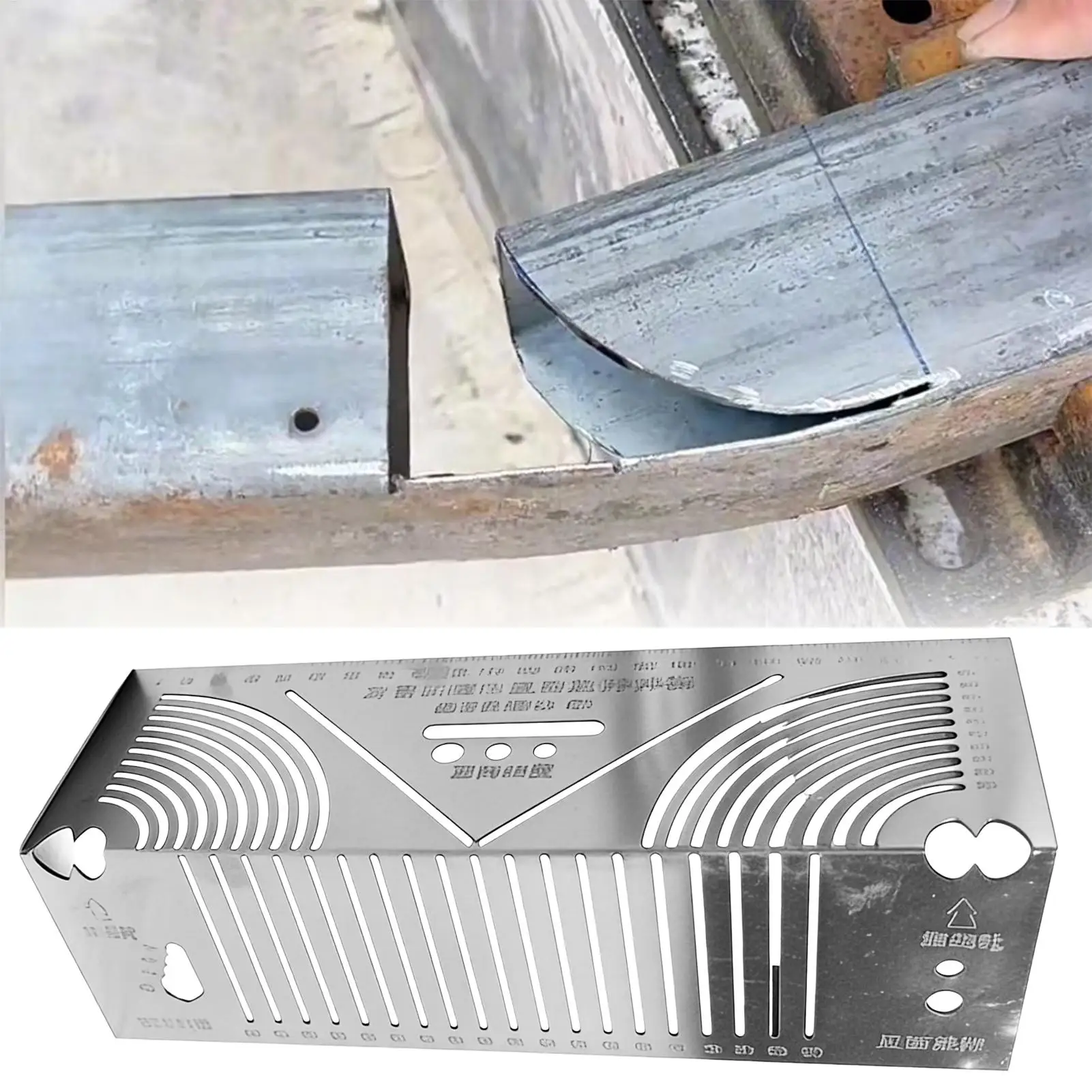 Stainless Steel Angle Marking Ruler 90 Degree Round Corner Layout Tool Angle Arc Marker For Working Engineering Construction