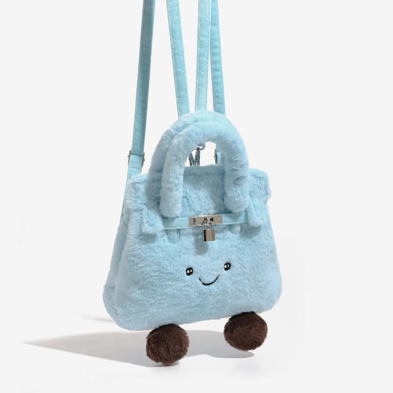 Nuova borsa in peluche pelosa carina borsa a tracolla tote di grande capacità per donne ragazze uso quotidiano moda morbida moda alla moda