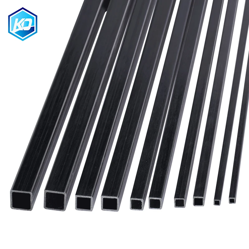 4Pcs Carbon Fiber Square Tube Length 500mm OD 3mm 4mm 5mm 6mm 10mm Suitable For Model Aircraft Tail Pipe