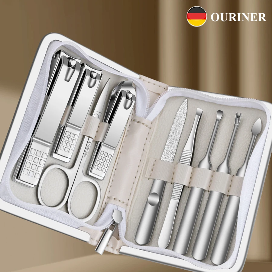 Multifunctional Personal Care Tool Pedicure Tool Nail File Household Portable Gift 9-piece Manicure Set Stainless Steel