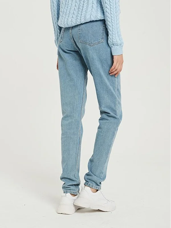 

Wixra Basic Soft Pants Harem Female Straight All Match High Waist PU Leather Jeans Mid-aged Women's Cleanfit Style Winter Col...