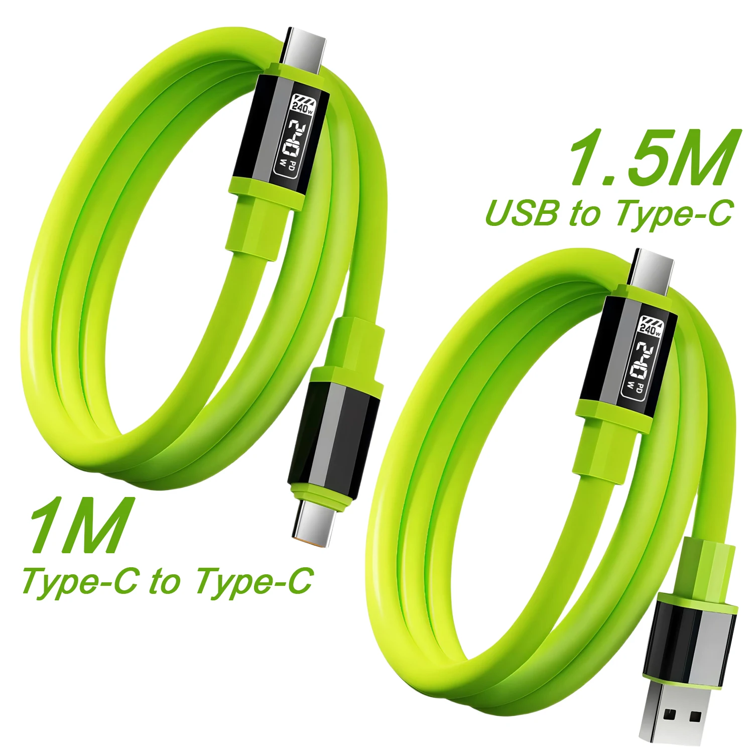 Cabo usb de carga rápida para celular, 240w, tipo-c, fio de dados rápidos para iphone 15 16 mi huawei honor, cabo usb pd para pd, 1m, 1.5m