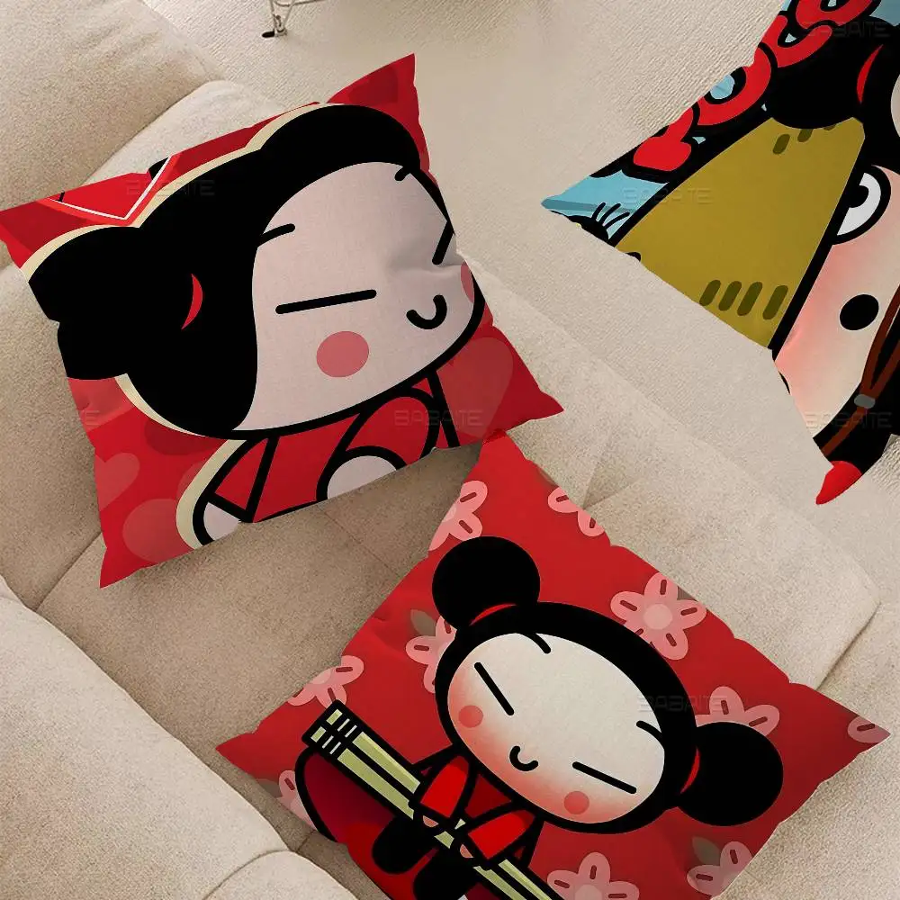 

Popular Animation P-Pucca Cate Pillow Cover Design Cushion Cover Decor Holiday Decorati