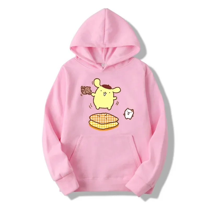 Men Hoodies Sanrio Purin Anime Graph Trendy Daily Creative Print Kawaii Male Sweatshirts Autumn Winter Comfortable Pullover
