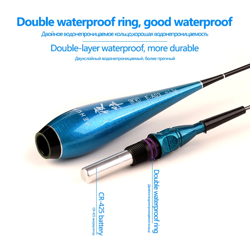 Flotadores nano luminosos con pila CR425 para pesca nocturna
