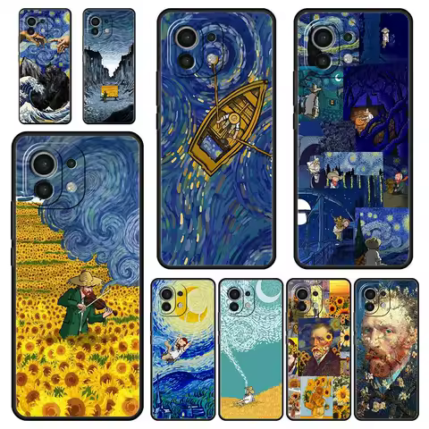 For Xiaomi Mi 13 12T 12 Lite 11 10T 11X 11T Pro 9T Case Art Aesthetic Van Gogh Starry Xiaomi Poco X3 NFC X4 F3 F4 M3 M4 5G Cover
