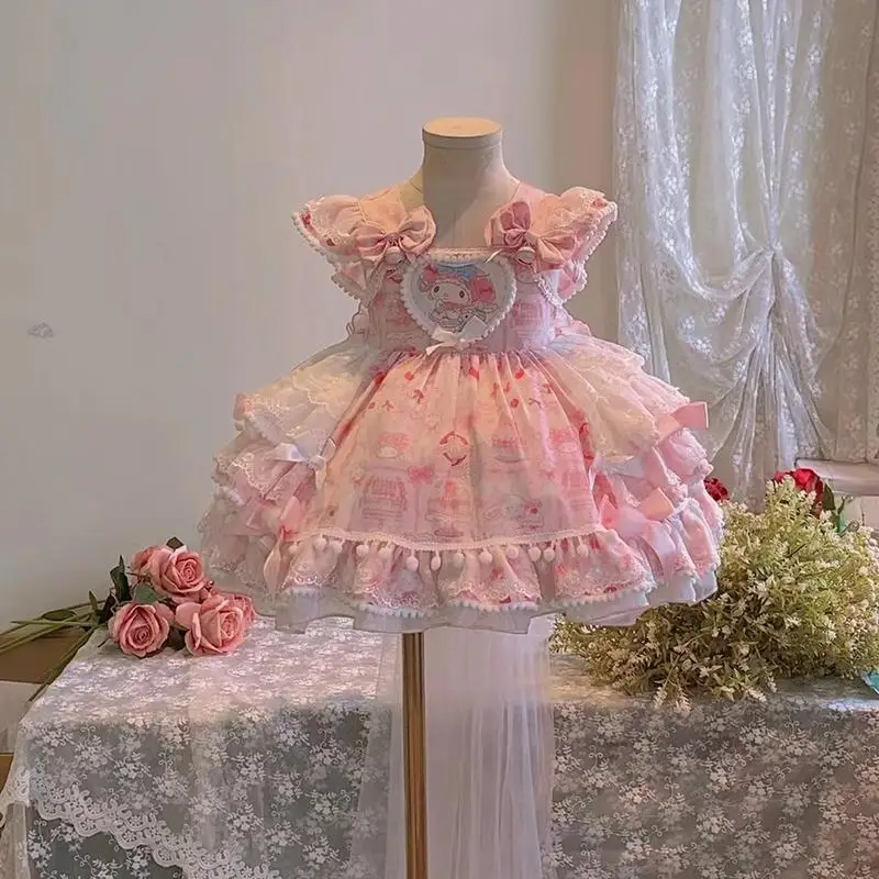 Ins Girls Melody Lolita Princess Dress Children's Suspender Skirt Four Seasons Birthday Dress Flower Girls Sweet Dress