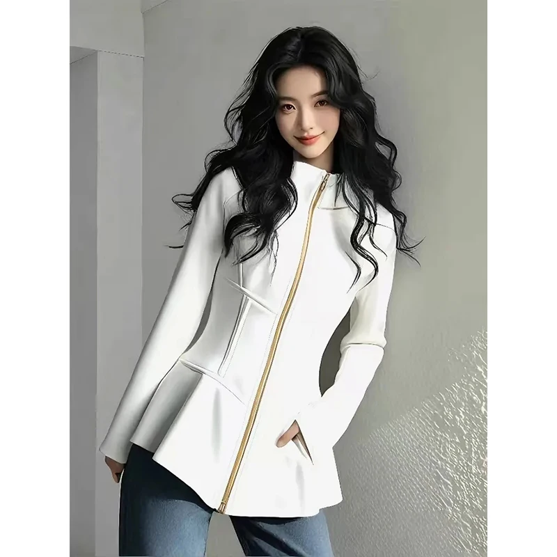 

New Ladies Short Jacket Spring Autumn Korean Version Hooded Ladies Outerwear Unique Be All-match Fashion Women's Coat JJ22
