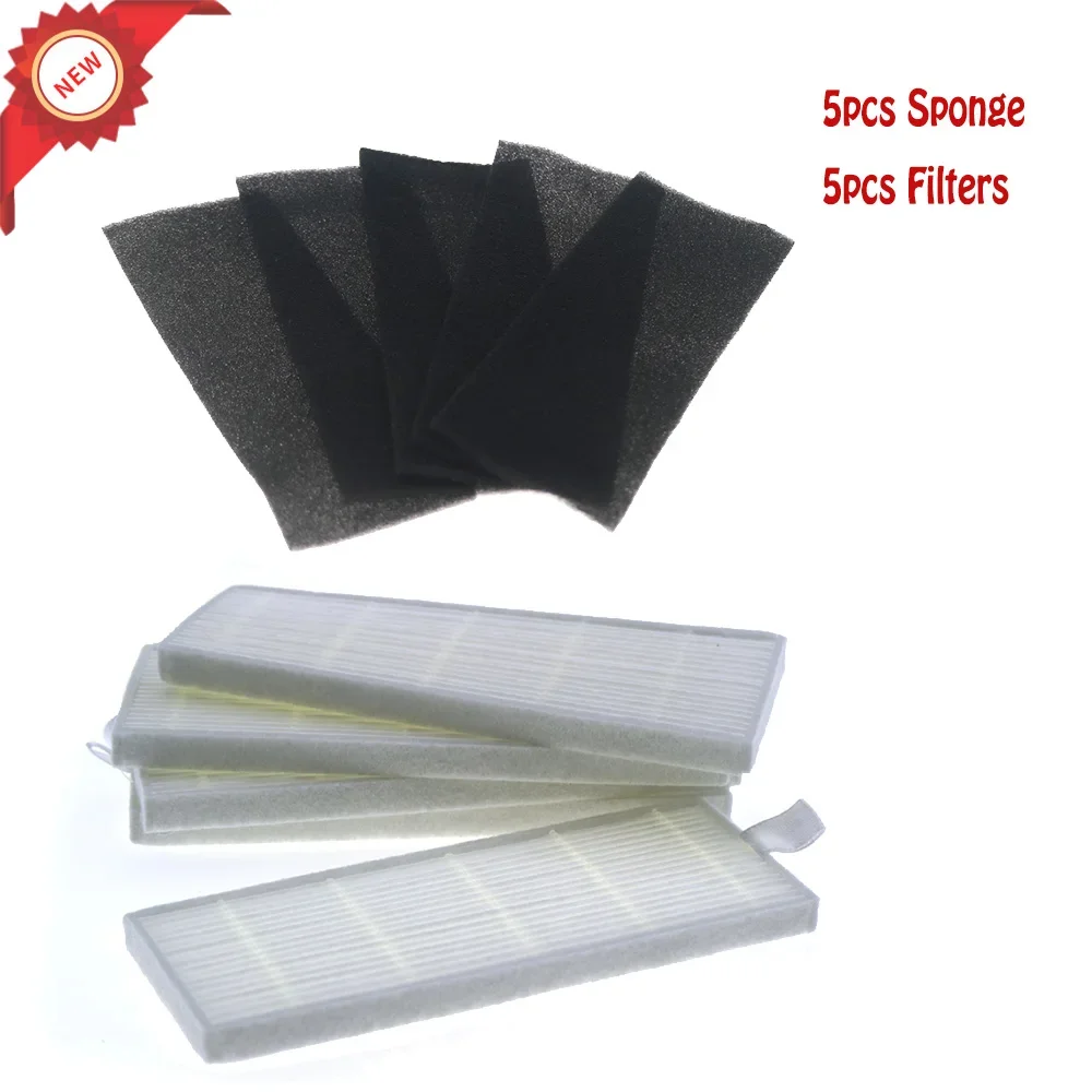 

5pcs Sponge+5pcs Filters for ILIFE Robot Replacement for chuwi ilife A4 A4S A6 Robot Vacuum Cleaner hepa filter