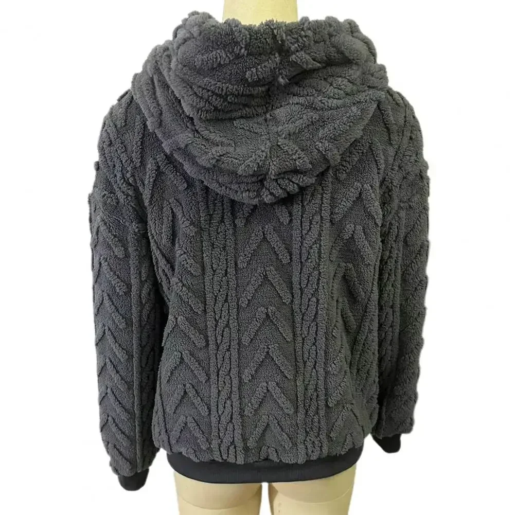 Women's Jacquard Design Hoodie Plush Thickened Pullover