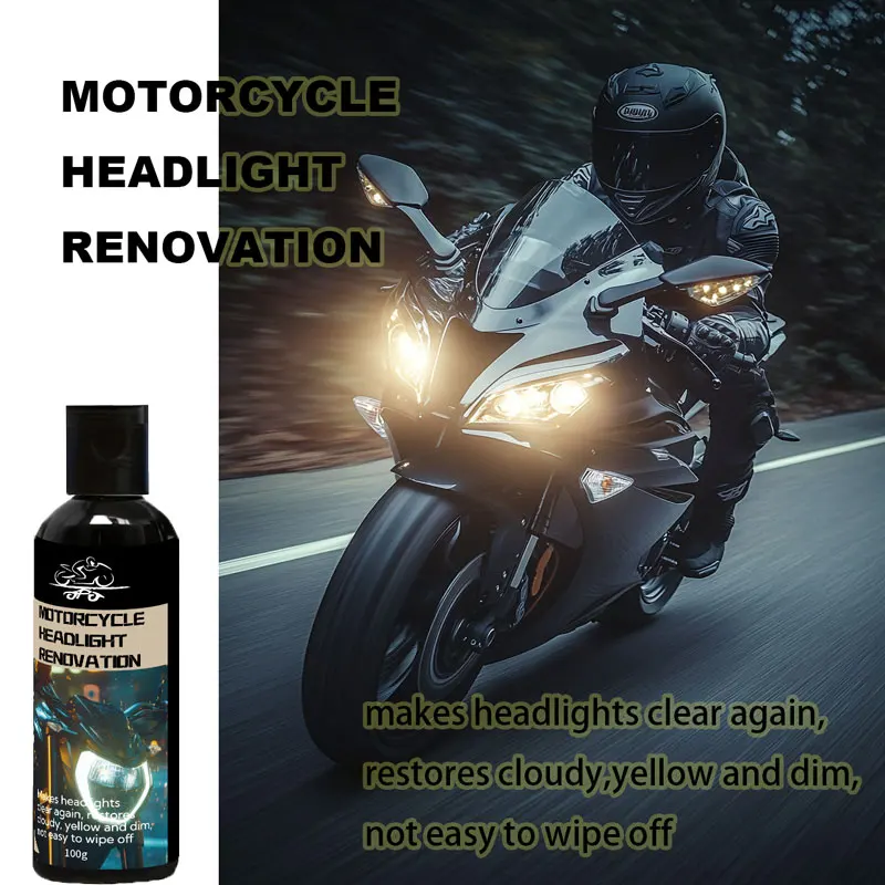 

Motorcycle Light Special Polishing Cream, used to repair yellowing, scratches, and oxidation, restores factory light brightness