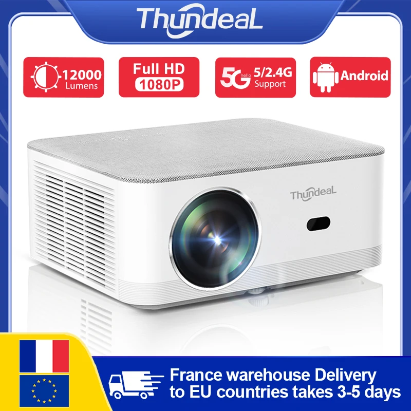 ThundeaL Portable Mini Projector TD92 Pro FHD 1080P Full HD Beam 4K Video WiFi Android Projector TD92Pro 3D Movie Home Theater