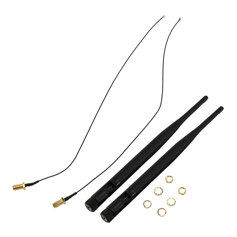 2 x 6dBi 2.4GHz 5GHz Dual Band antena RP-SMA WiFi + 2x35 cm kabel U.fl / IPEX
