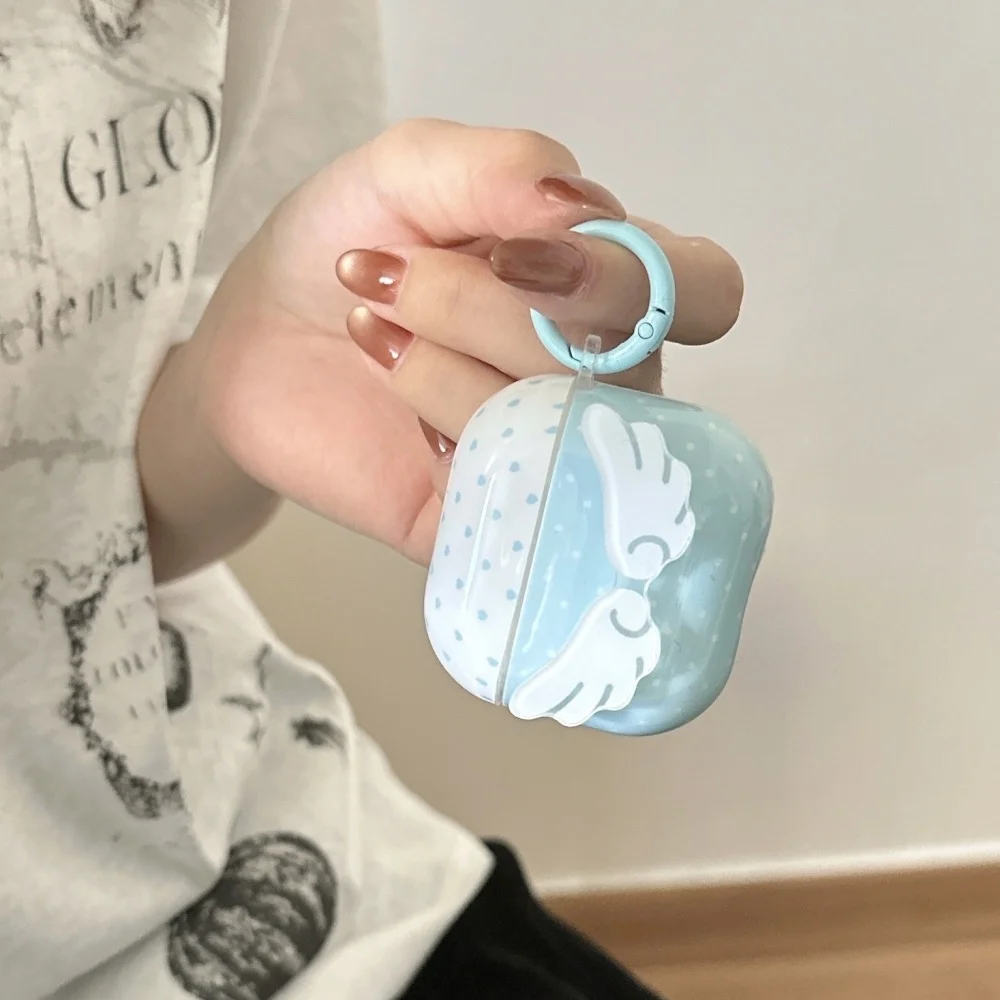 [Leo] أجنحة ستيريو منقطة لأجهزة AirPods pro2 غطاء سماعة أذن بلوتوث لاسلكي Apple AirPods 1/2/3/4 جيل غلاف ناعم Pro