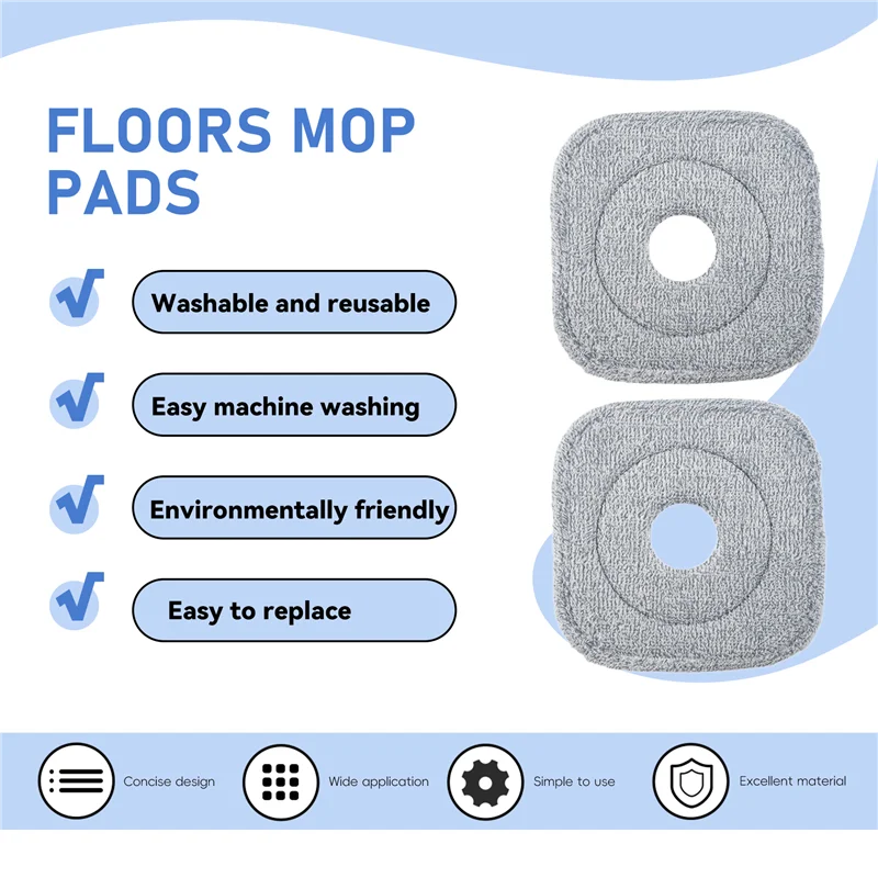 AA81-8Pcs Mop Cloth For Joybos Mop Squeeze Mop Automatic Separation Rotating Cleaning Floors Mop Pads Cloth view 4