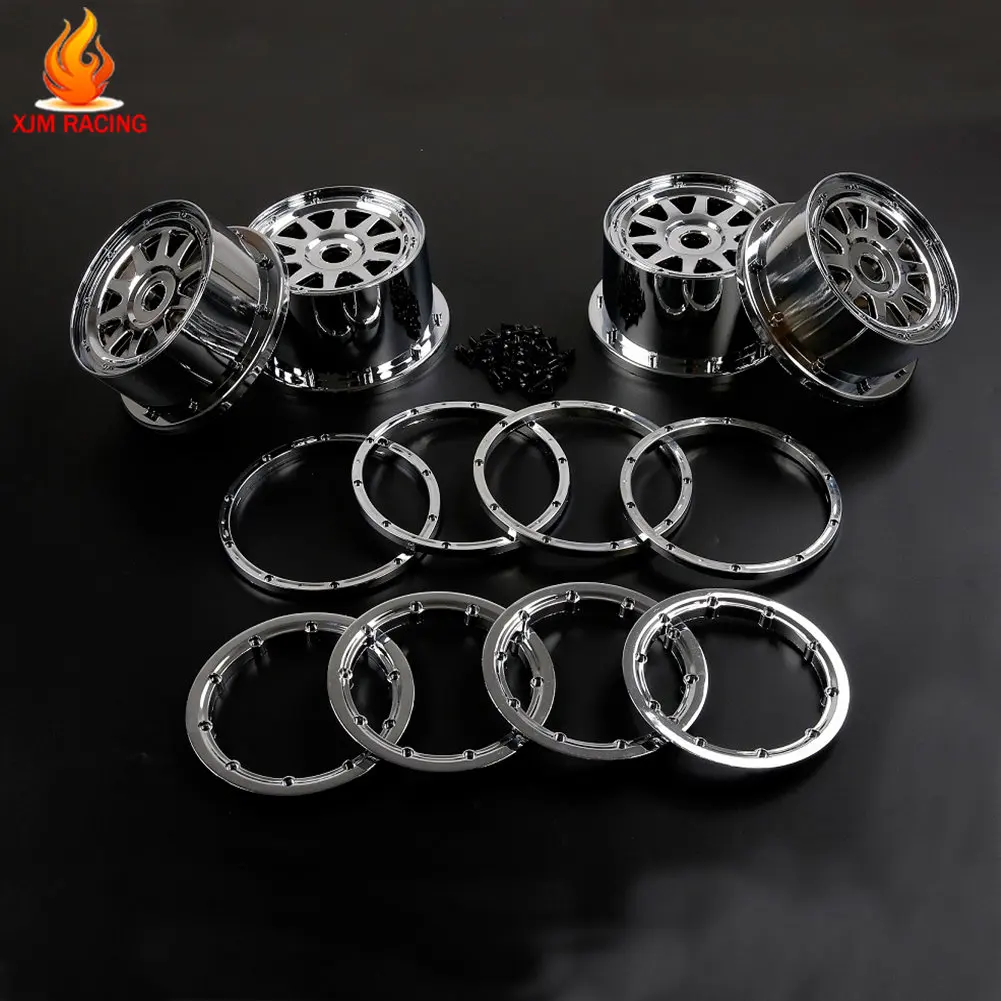 

Chrome Wheel Hub with Ring Set for 1/5 Hpi Rofun Rovan Kingmotor Mcd Gtb Racing Baja 5b Ss Truck Rc Car Toys Parts