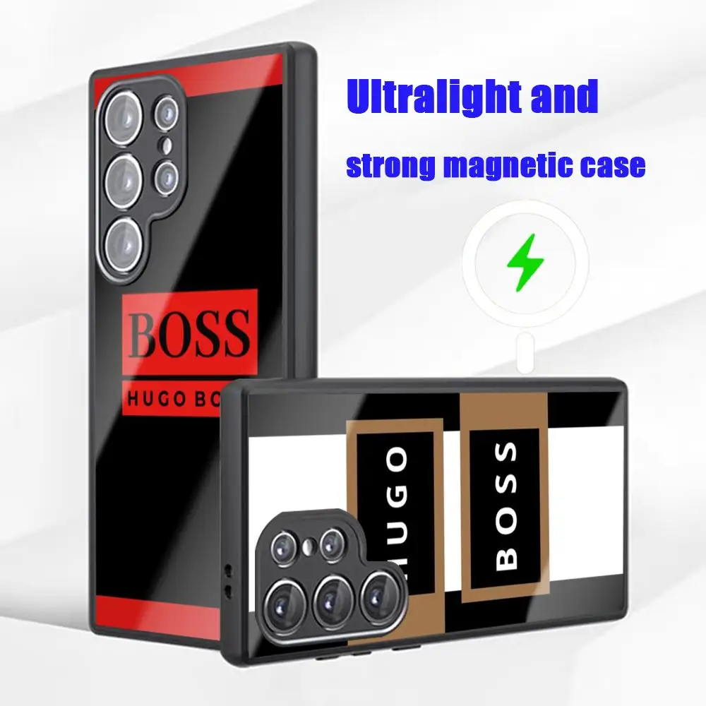 Cool Logo brand Phone Case For Samsung S26 S25 S24 S23 S22 S21 S20 Plus Ultra Fold A Glass Magnetic Case H-HUGO BOSSES-Luxury