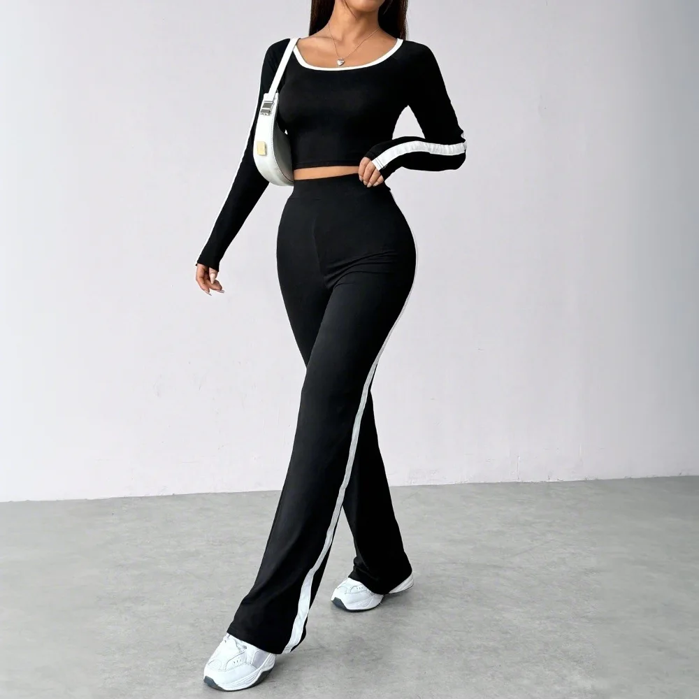 Women Simple Style Fashion Two Piece Set Spring Summer New Versatile Commute