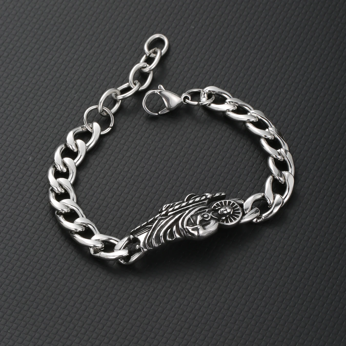 1 قطعة INGX خمر سانت سانت بنديكت أساور للرجال سلاسل الفولاذ المقاوم للصدأ سان بينيتو سوار رجل الحماية الروحية