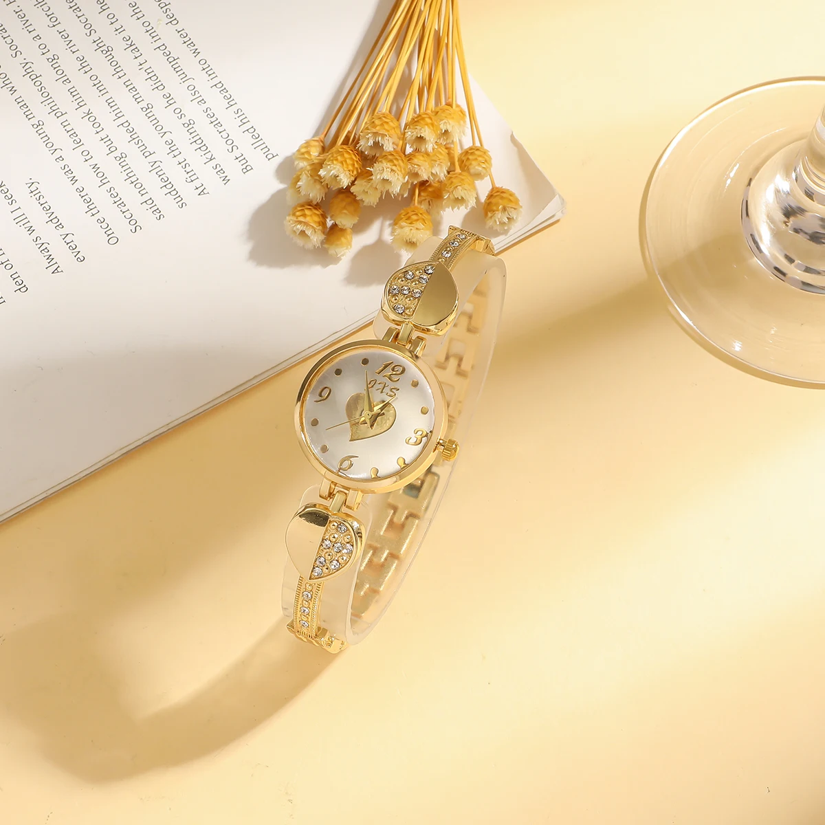 أزياء الماس المحبة القلب القرص الصلب الفرقة المرأة كوارتز ساعة مجوهرات مجموعة 12 قطعة مجموعة لعطلة هدية يوم #2