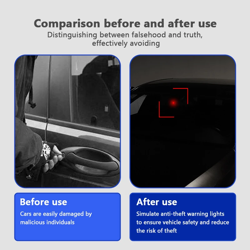 For Leapmotor Solar Powered Simulated Dummy Alarm Light Wireless Car Fake Security Warning Lamp T03 S01 C16 C11 C01 C10 2022 Acc