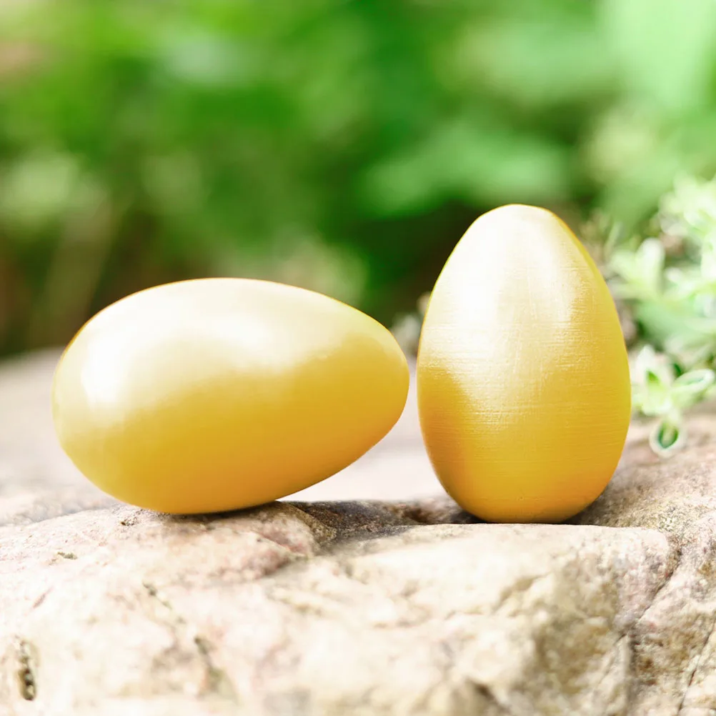 

4Pcs Wood Sand Eggs Toys YellowRed Colorful Musical Instruments Smooth Safe Kids Wrist Exercise Music Sense Fun